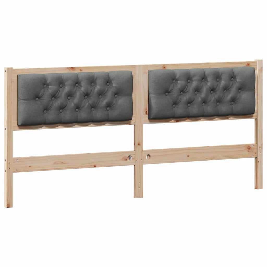 Kopfteil Braun und Dunkelgrau 160 cm Massivholz Kiefer