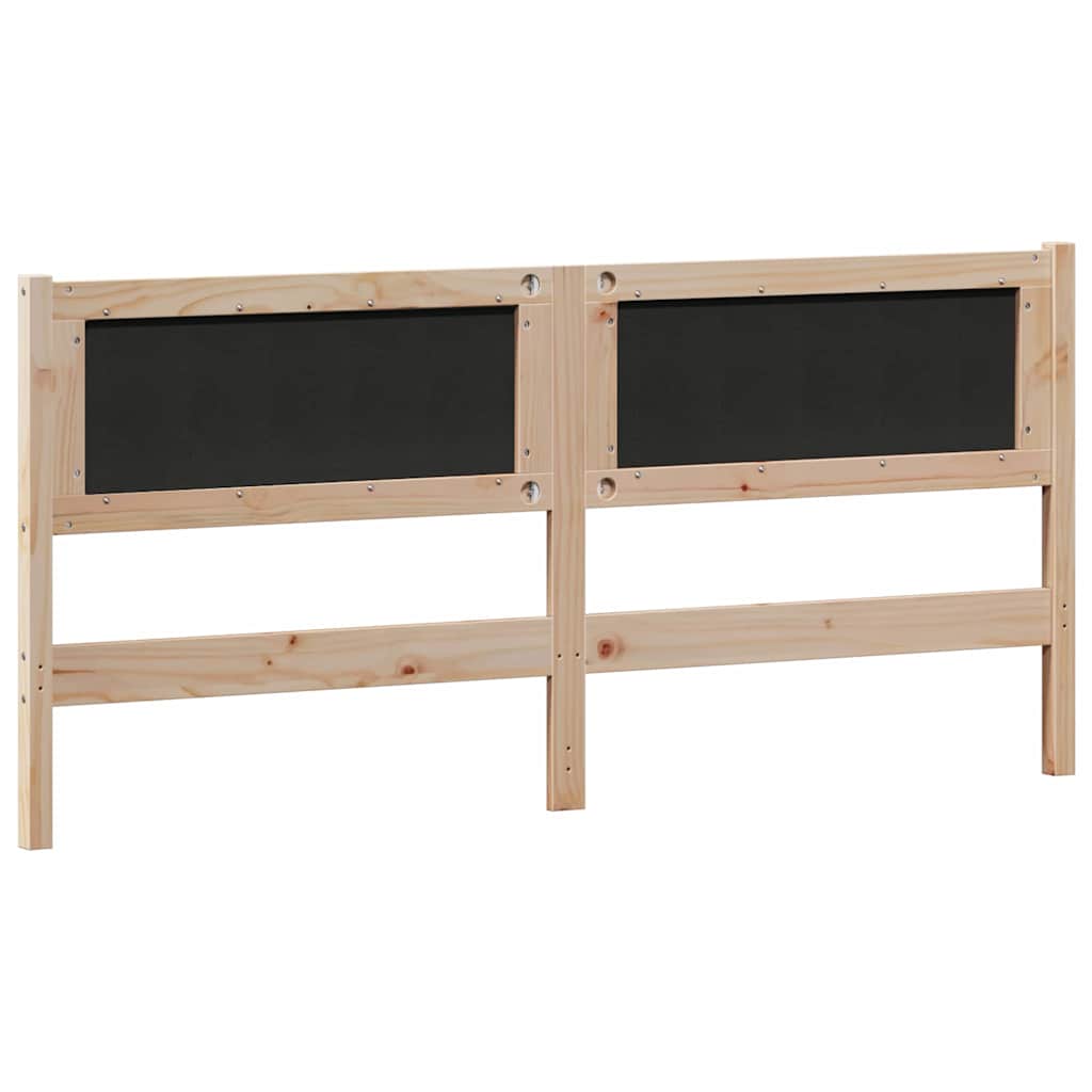 Kopfteil Braun und Dunkelgrau 160 cm Massivholz Kiefer