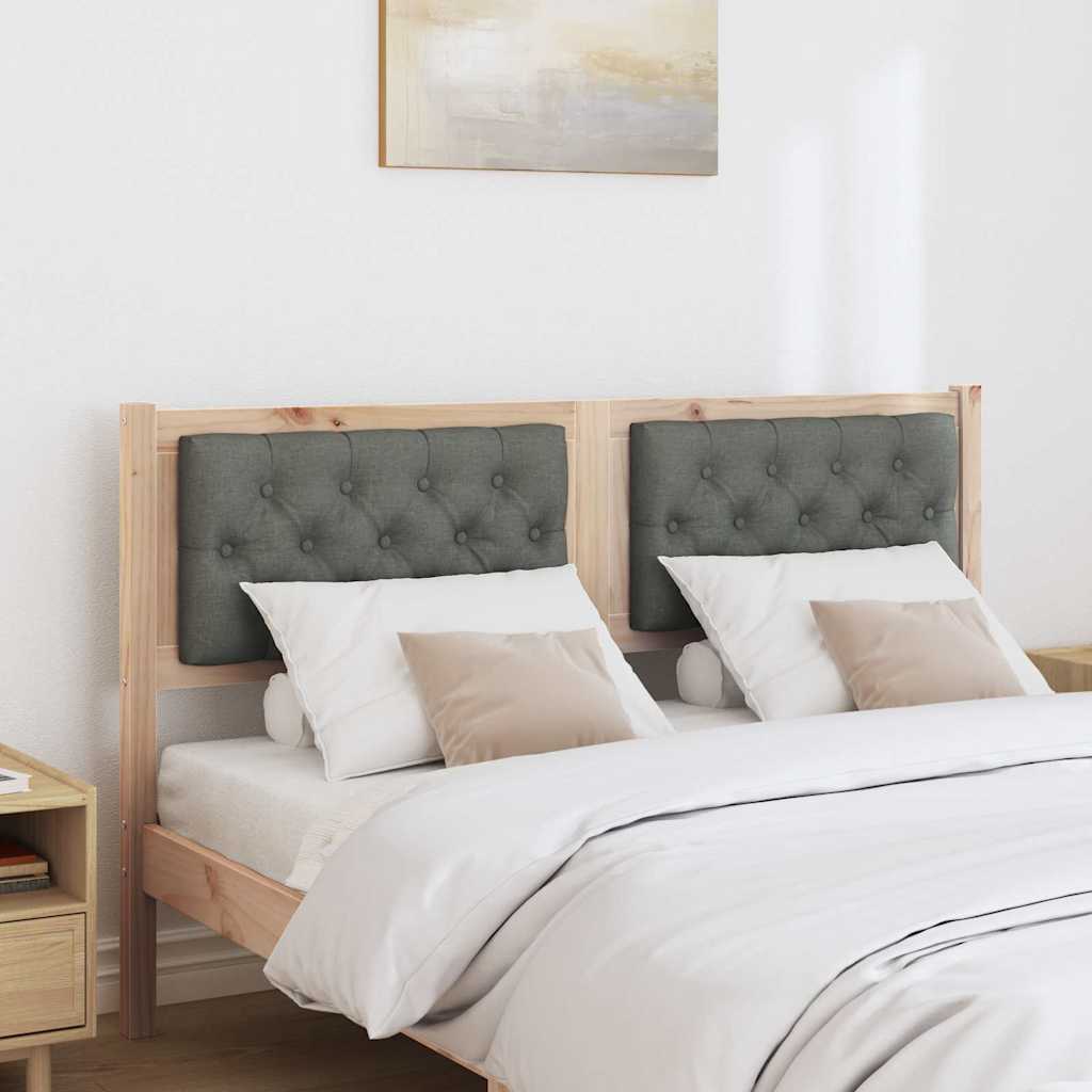 Kopfteil Braun und Dunkelgrau 150 cm Massivholz Kiefer