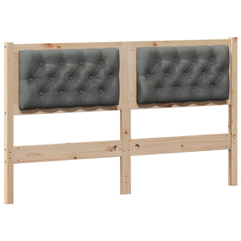 Kopfteil Braun und Dunkelgrau 150 cm Massivholz Kiefer
