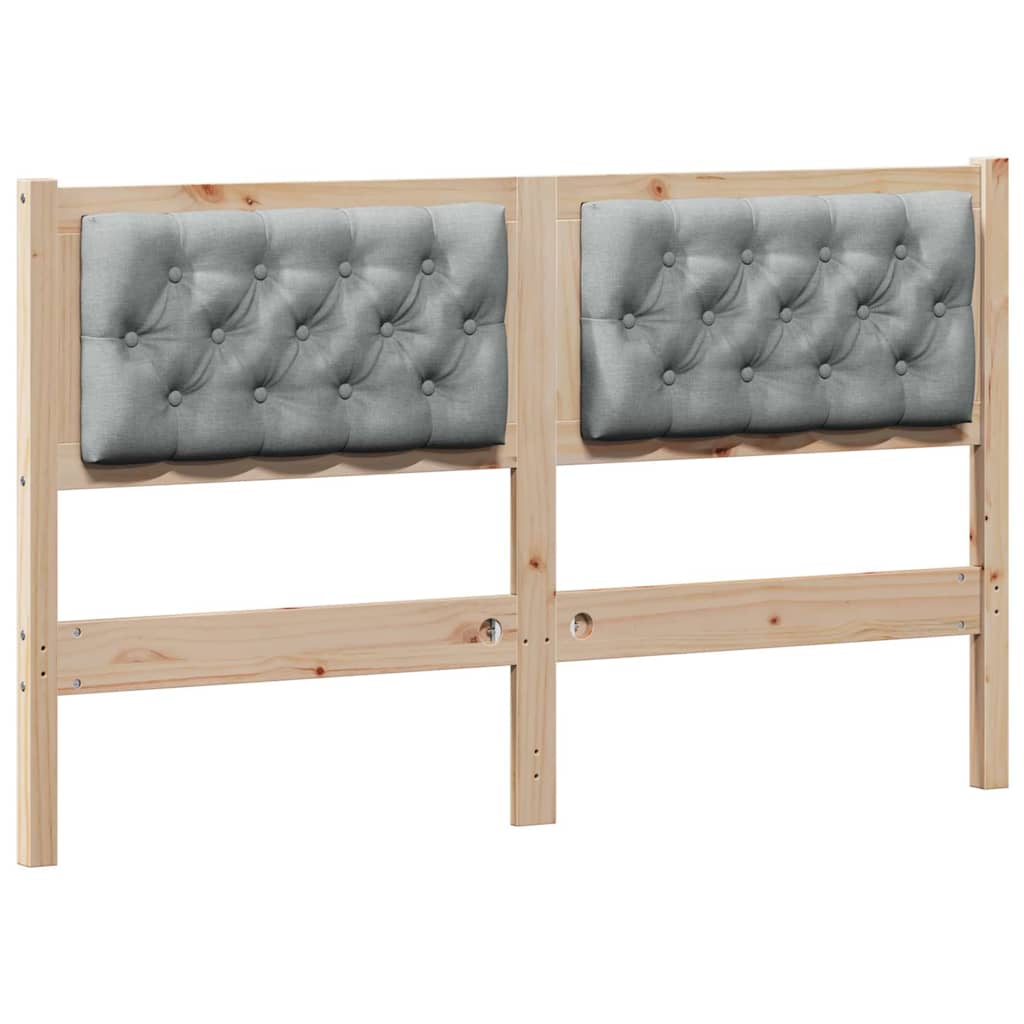 Kopfteil Sonstiges Braun und hellgrau 140 cm Massivholz Kiefer