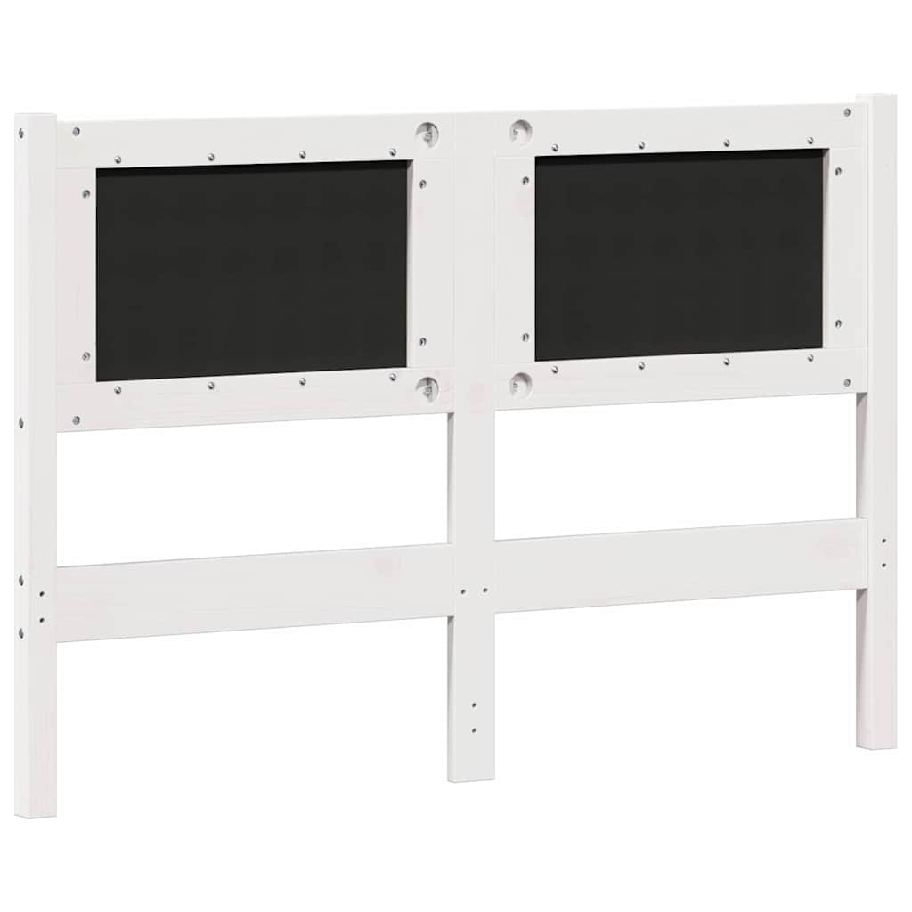 Kopfteil Sonstiges Weiß und Hellgrau 135 cm Massivholz Kiefer