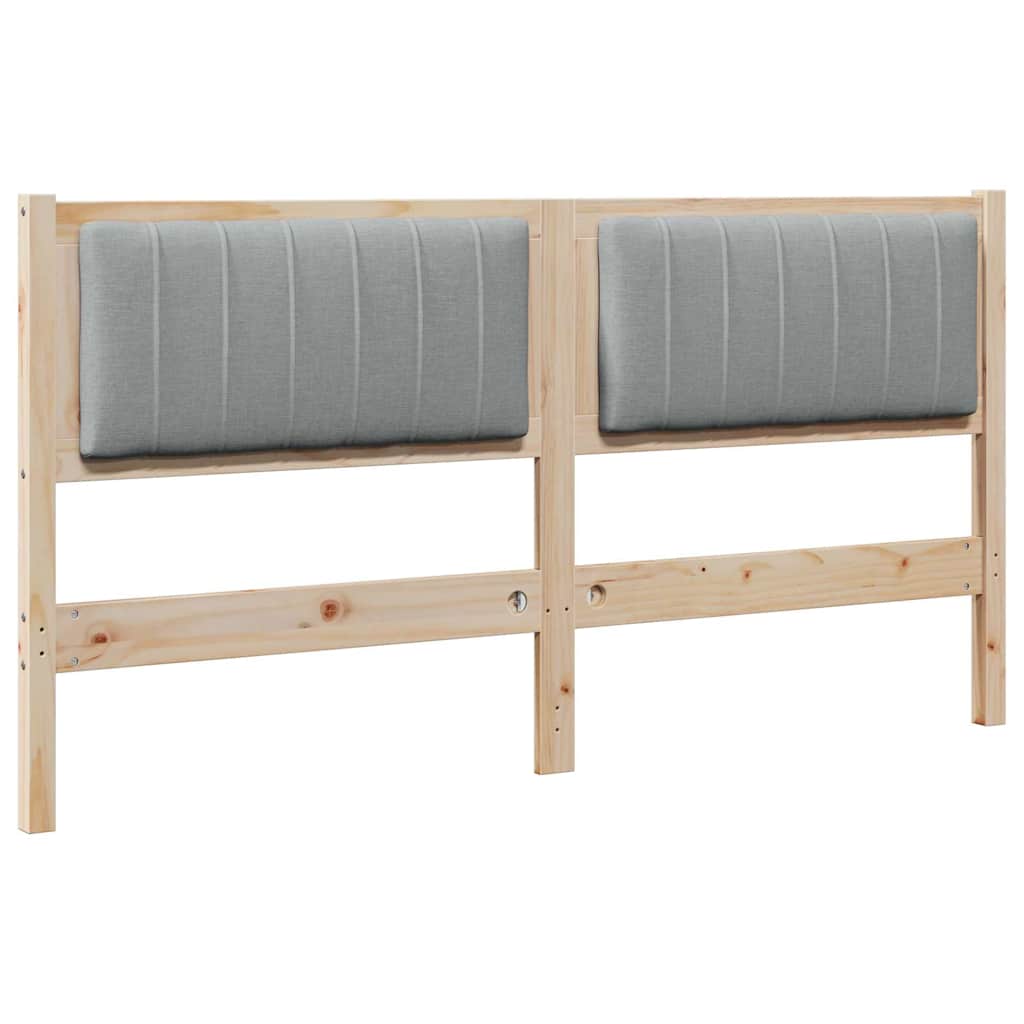 Gepolstertes Kopfteil Braun 160 cm Massives Kiefernholz