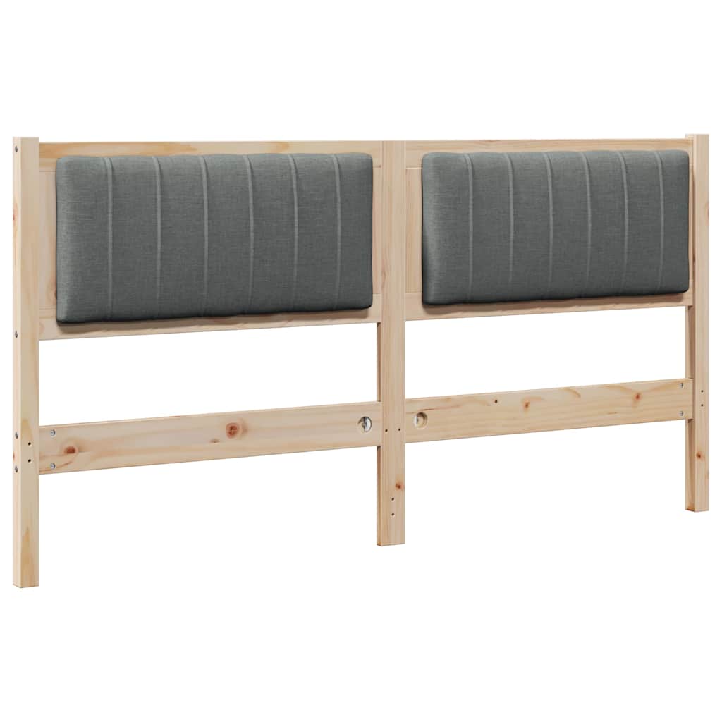 Gepolstertes Kopfteil Braun 160 cm Massives Kiefernholz