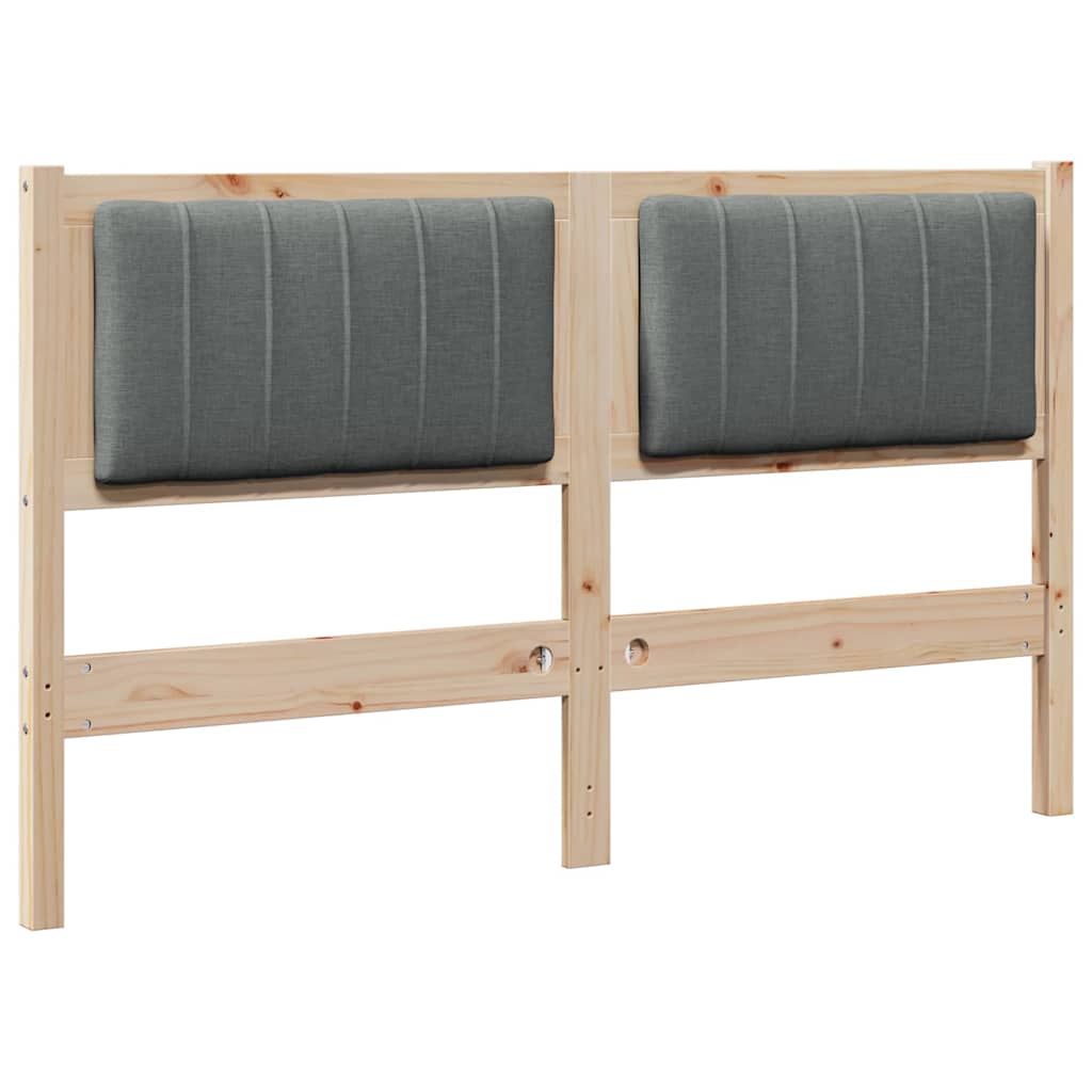 Gepolstertes Kopfteil Braun 135 cm Massives Kiefernholz