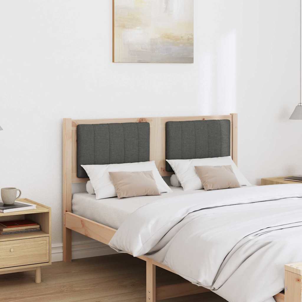 Gepolstertes Kopfteil Braun 120 cm Massives Kiefernholz