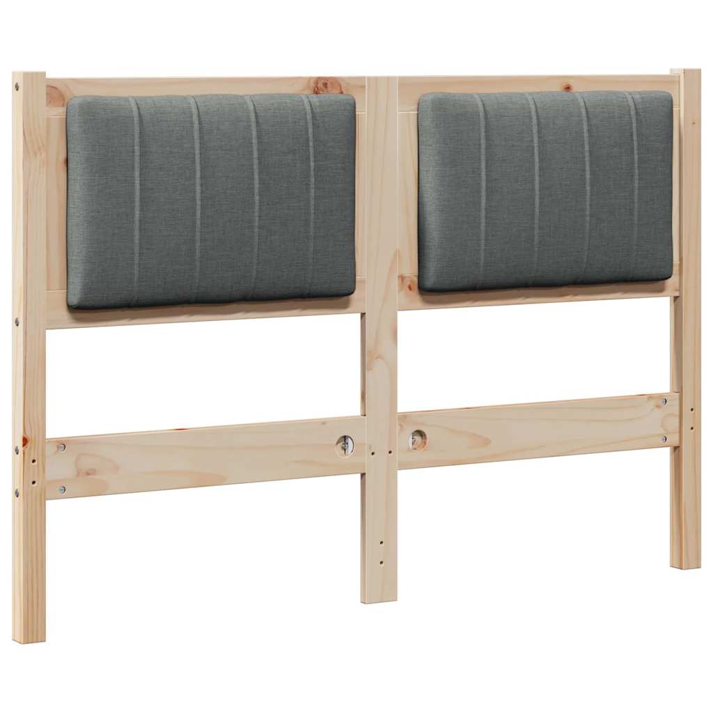 Gepolstertes Kopfteil Braun 120 cm Massives Kiefernholz