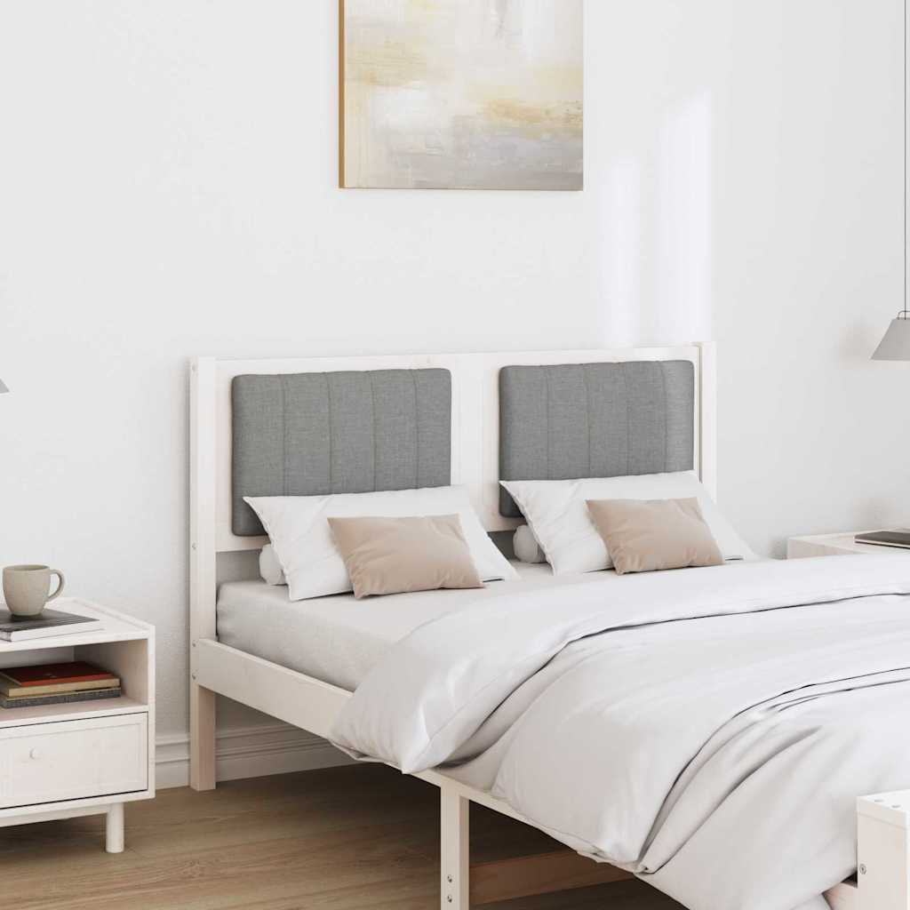 Gepolstertes Kopfteil Weiß 120 cm Massives Kiefernholz