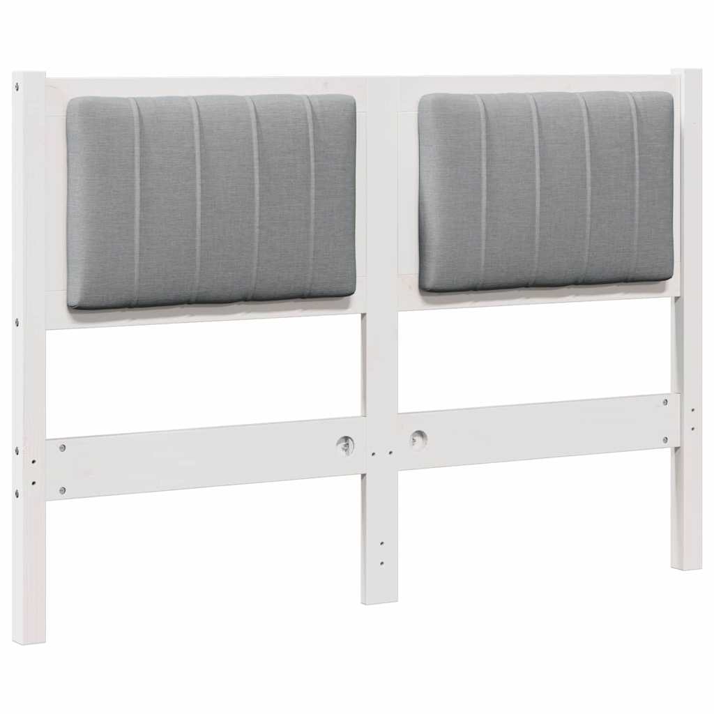 Gepolstertes Kopfteil Weiß 120 cm Massives Kiefernholz