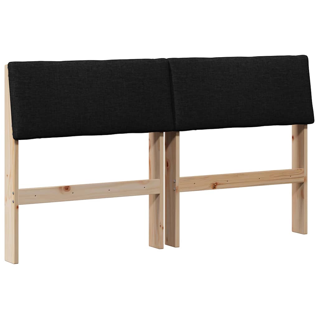 Gepolstertes Kopfteil Schwarz 160 cm Massives Kiefernholz