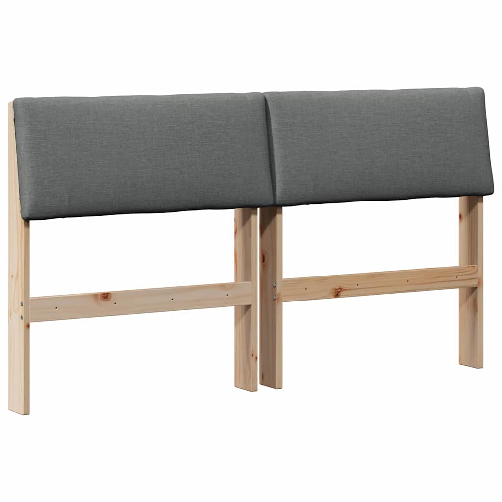Gepolstertes Kopfteil Dunkelgrau Massives Kiefernholz