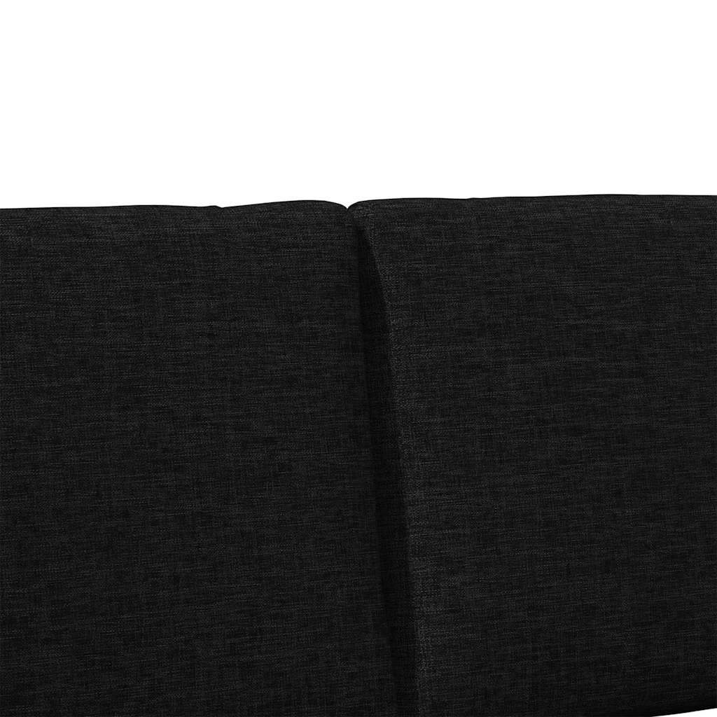 Gepolstertes Kopfteil Schwarz 140 cm Massives Kiefernholz