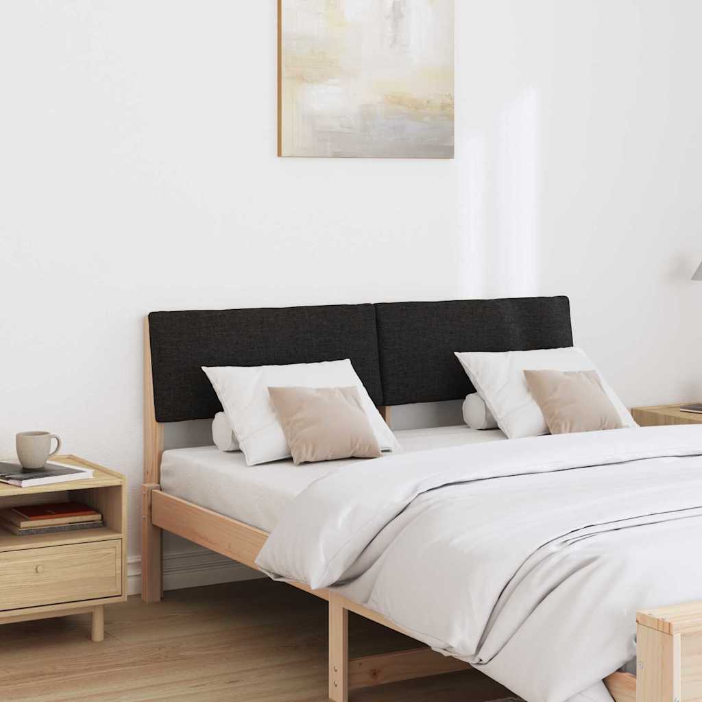 Gepolstertes Kopfteil Schwarz 135 cm Massives Kiefernholz