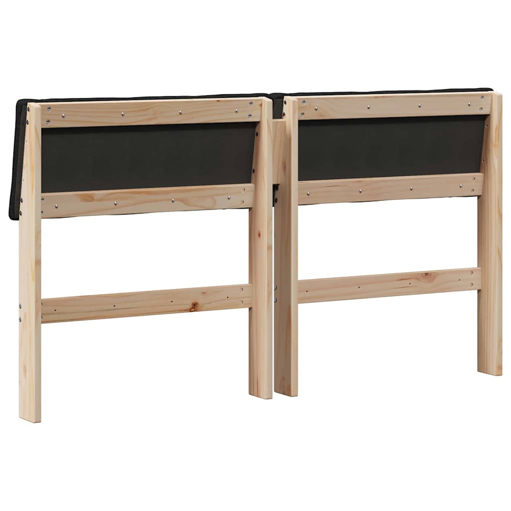 Gepolstertes Kopfteil Schwarz 135 cm Massives Kiefernholz
