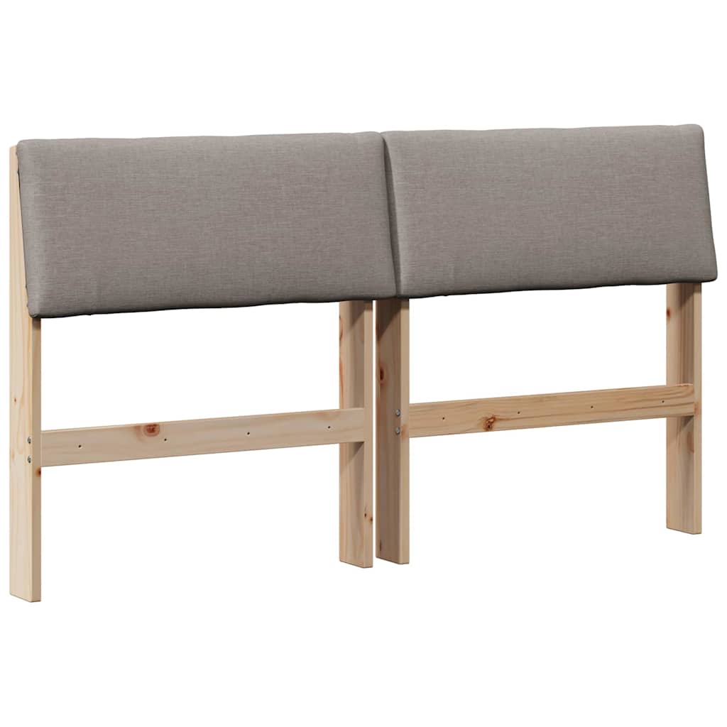 Gepolstertes Kopfteil Taupe 135 cm Massives Kiefernholz