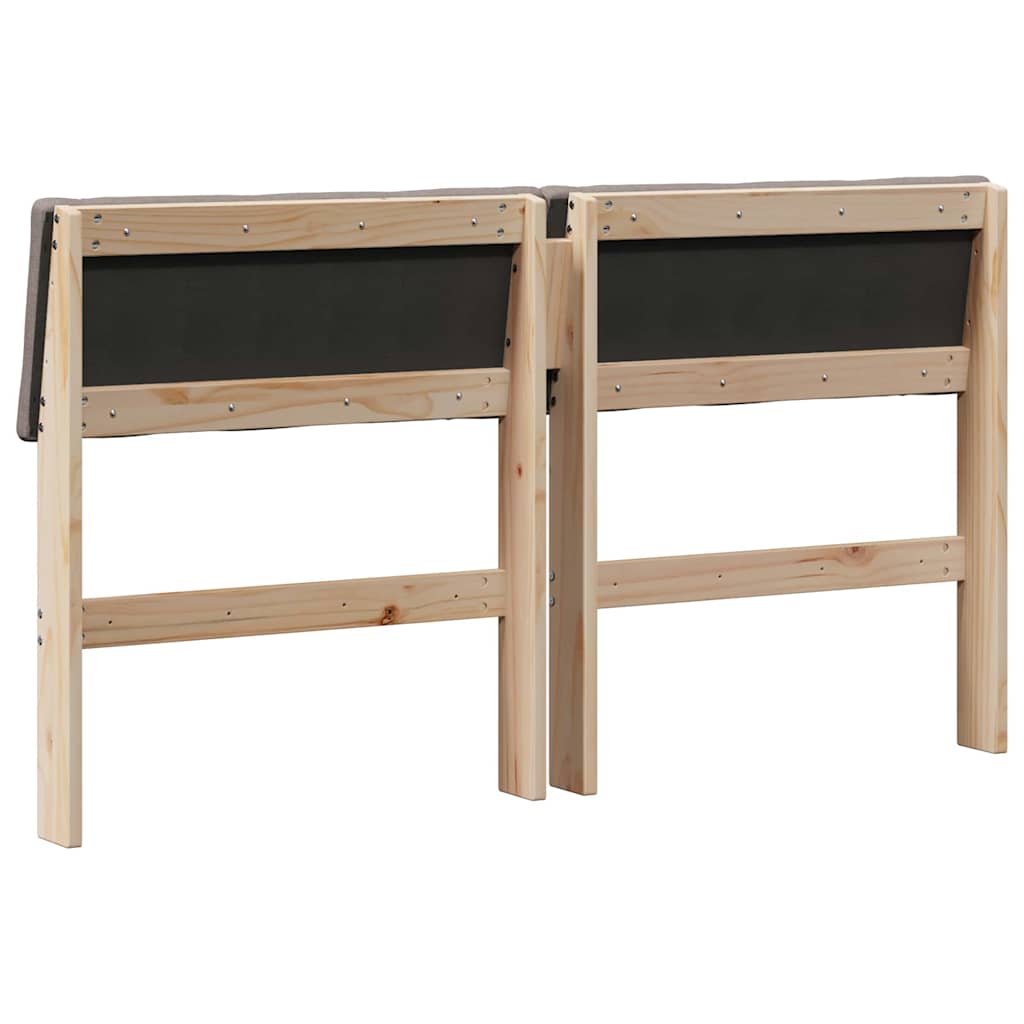 Gepolstertes Kopfteil Taupe 135 cm Massives Kiefernholz