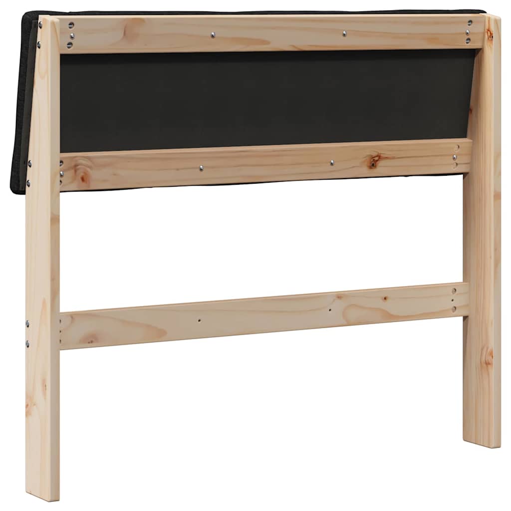 Gepolstertes Kopfteil Schwarz 90 cm Massives Kiefernholz