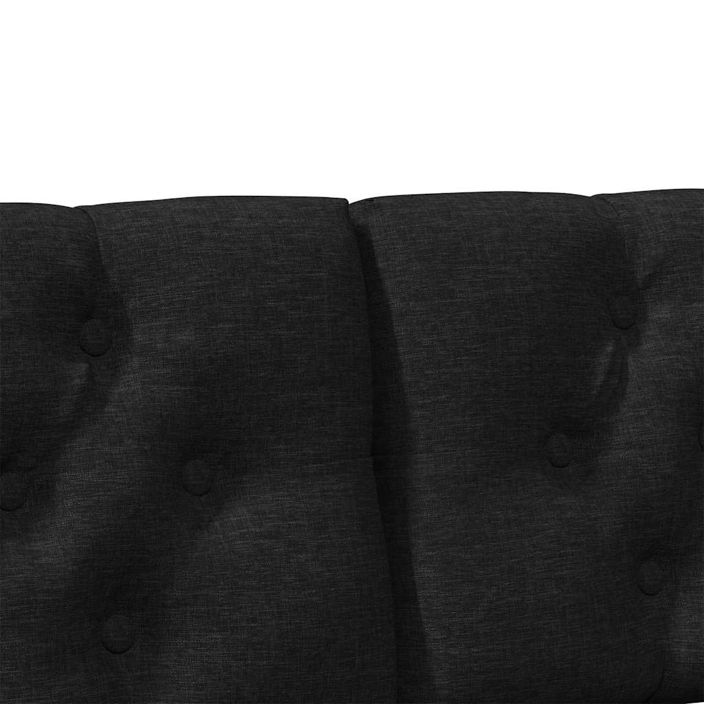 Gepolstertes Kopfteil Schwarz 200 cm Massives Kiefernholz
