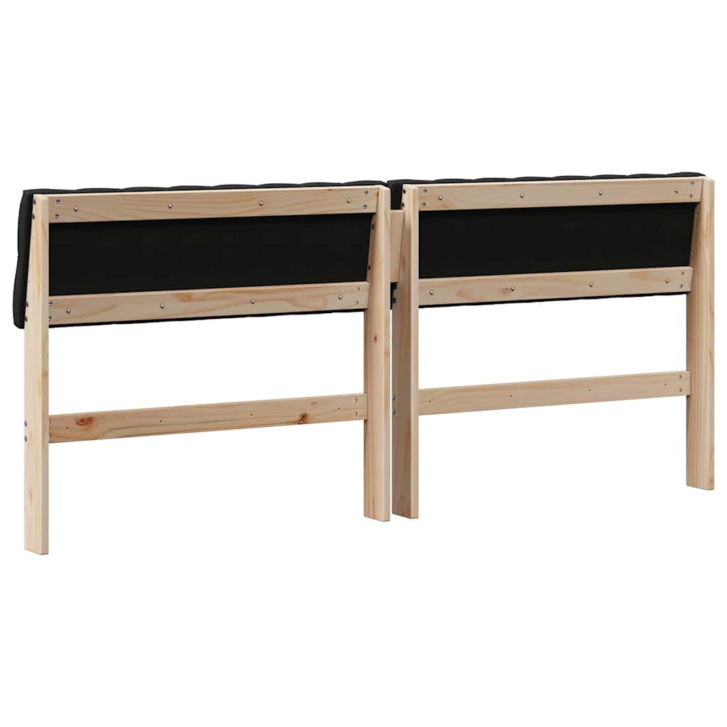 Gepolstertes Kopfteil Schwarz 180 cm Massives Kiefernholz