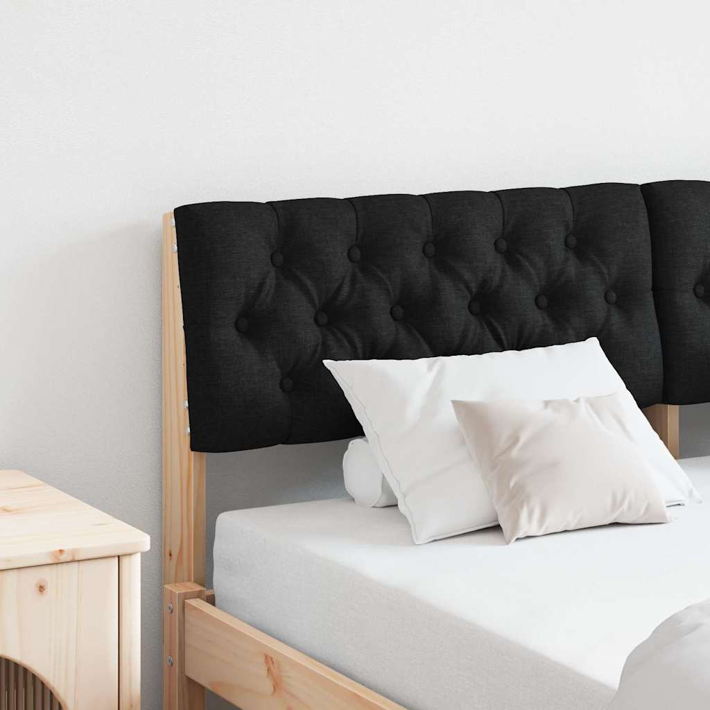Gepolstertes Kopfteil Schwarz 160 cm Massives Kiefernholz