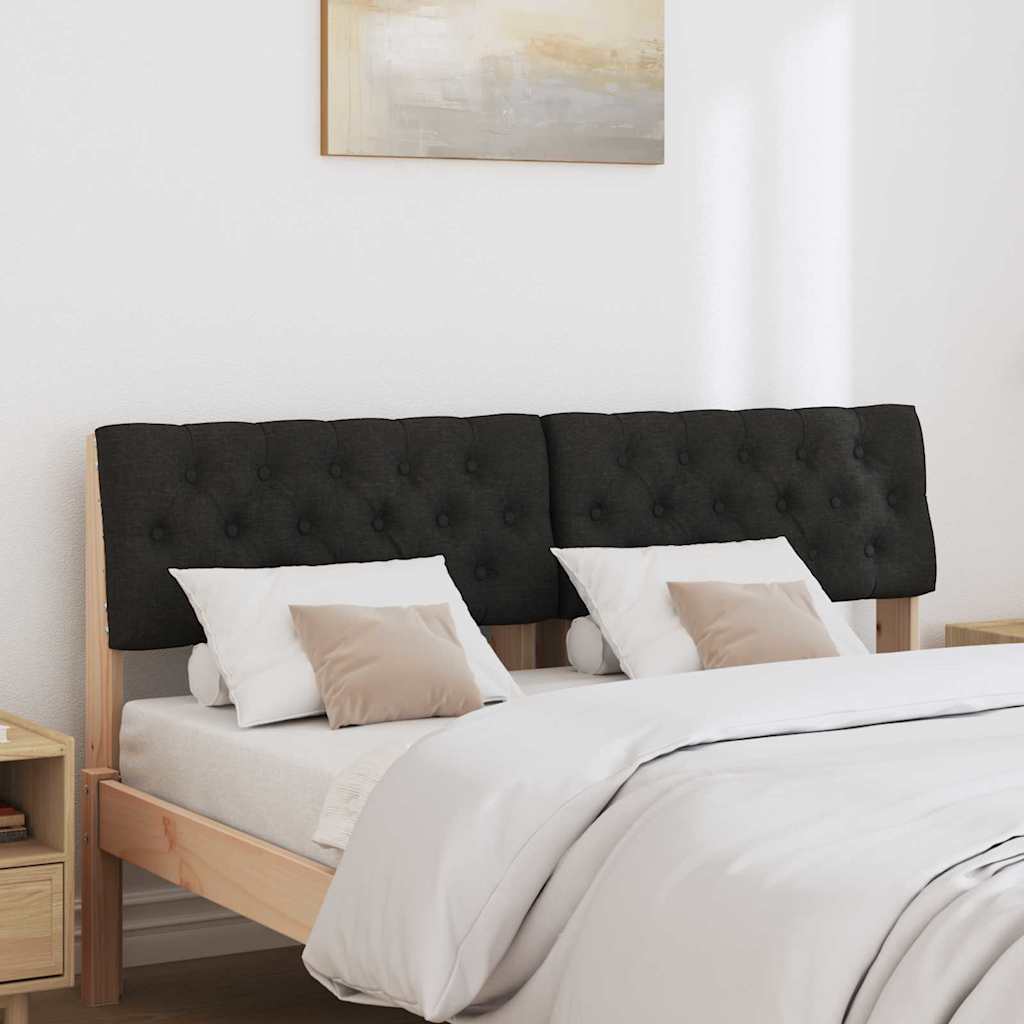 Gepolstertes Kopfteil Schwarz 160 cm Massives Kiefernholz