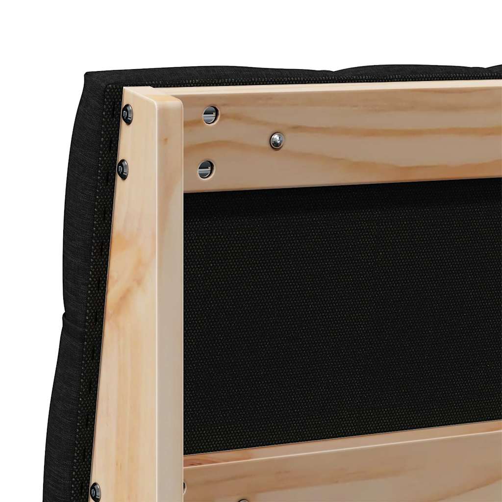 Gepolstertes Kopfteil Schwarz 150 cm Massives Kiefernholz