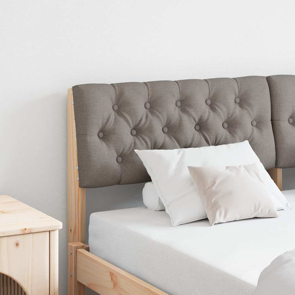 Gepolstertes Kopfteil Taupe 140 cm Massives Kiefernholz