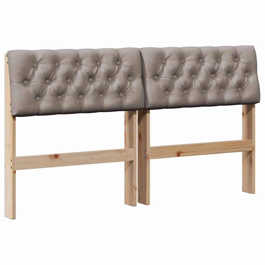 Gepolstertes Kopfteil Taupe 135 cm Massives Kiefernholz