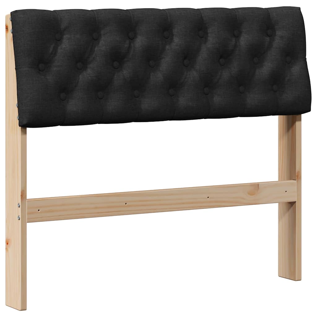 Gepolstertes Kopfteil Schwarz 90 cm Massives Kiefernholz