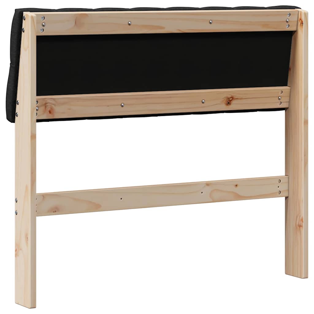 Gepolstertes Kopfteil Schwarz 90 cm Massives Kiefernholz