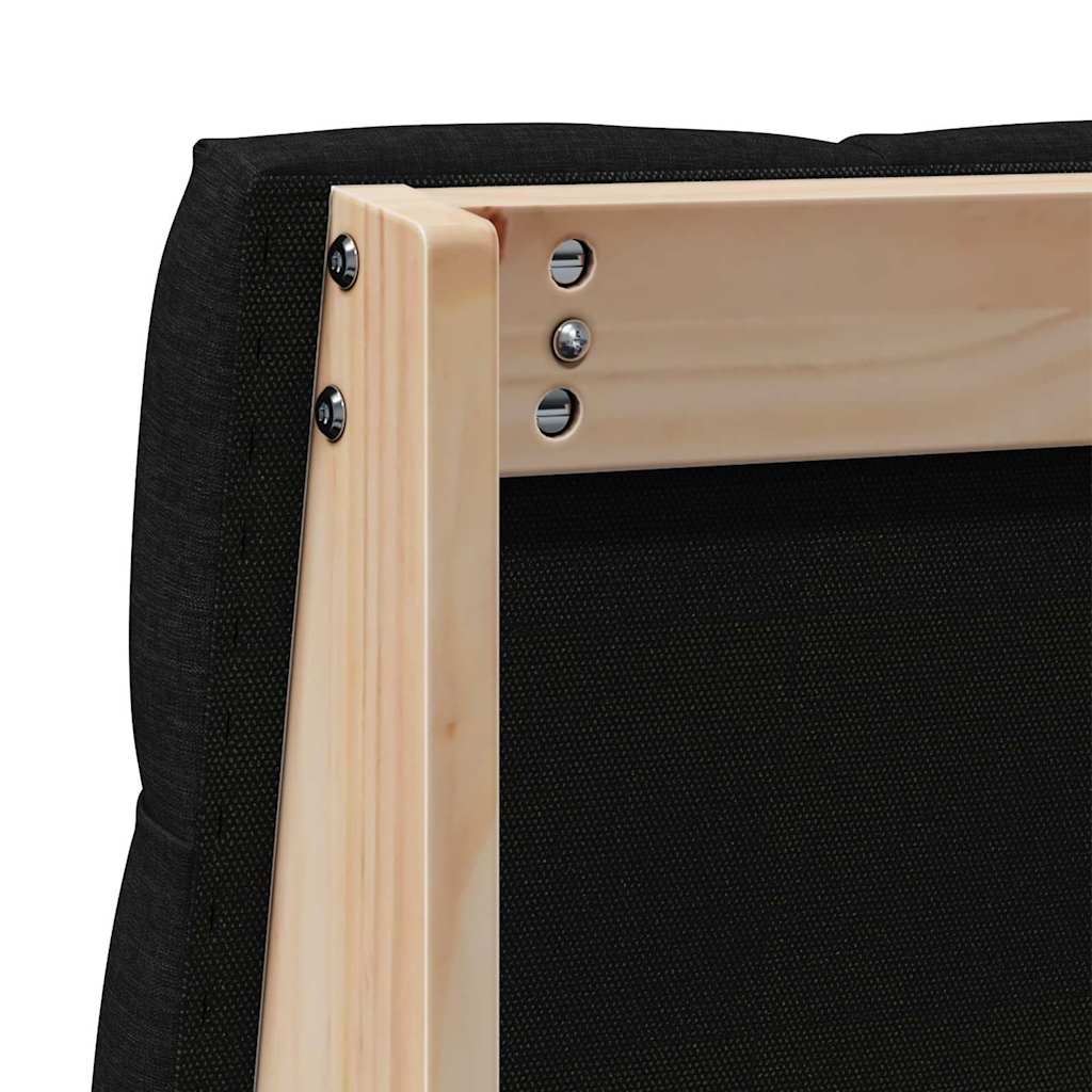 Gepolstertes Kopfteil Schwarz 80 cm Massives Kiefernholz