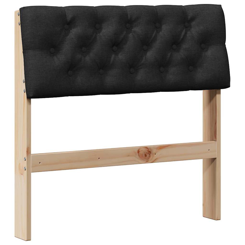 Gepolstertes Kopfteil Schwarz 80 cm Massives Kiefernholz