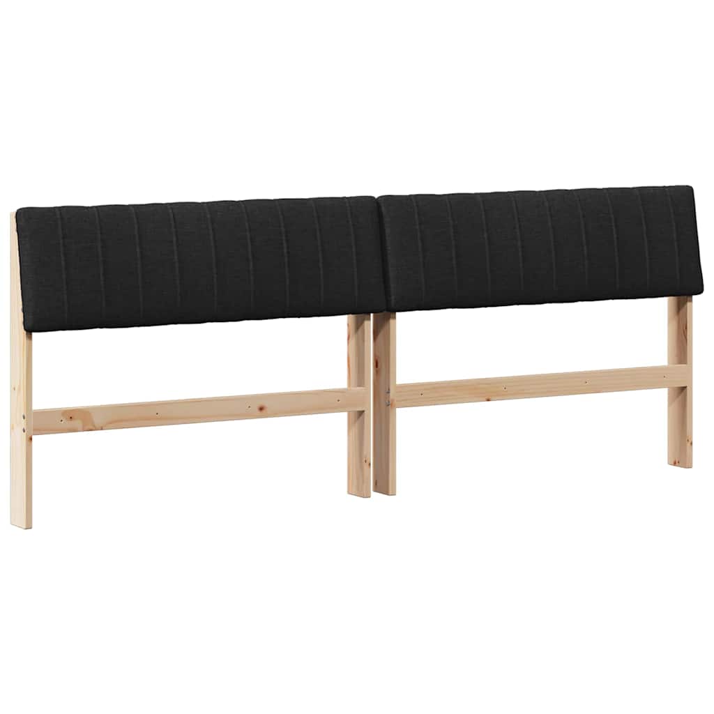 Gepolstertes Kopfteil Schwarz 200 cm Massives Kiefernholz