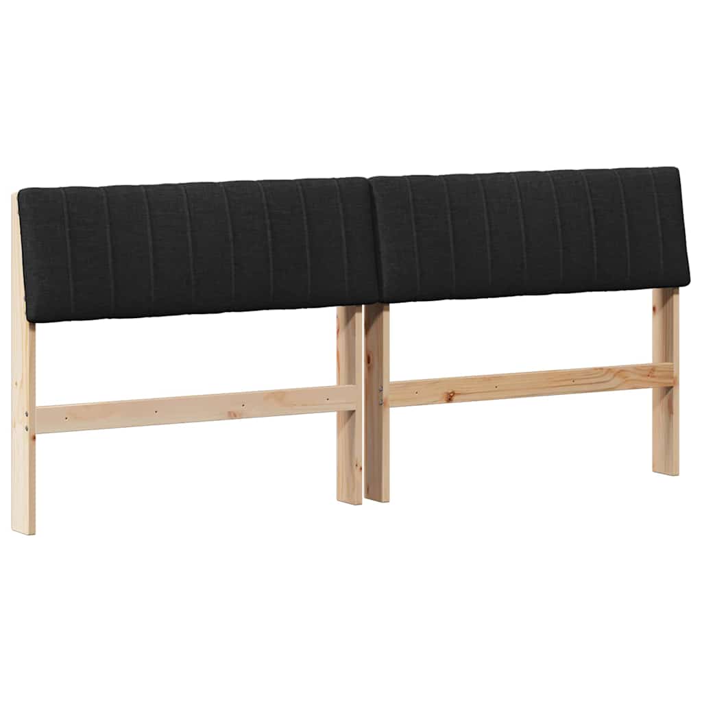 Gepolstertes Kopfteil Schwarz 180 cm Massives Kiefernholz