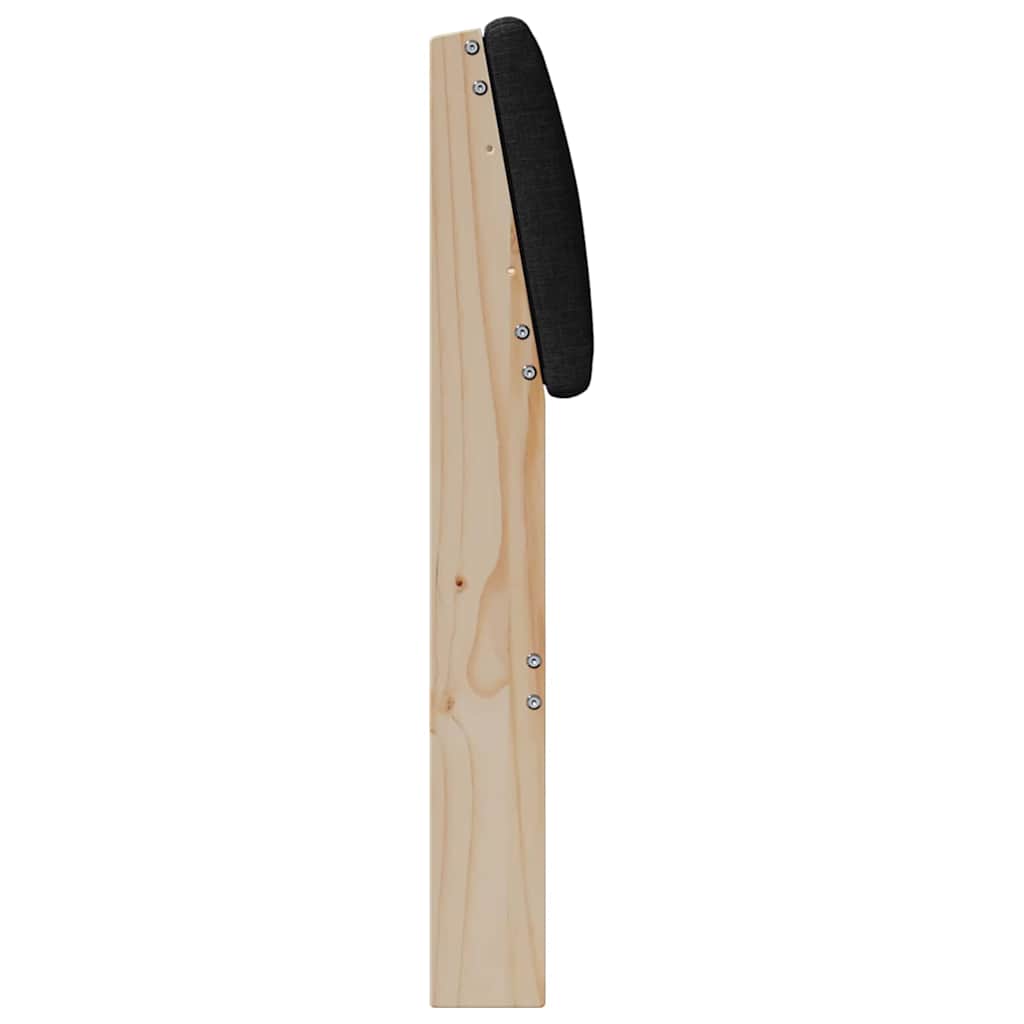 Gepolstertes Kopfteil Schwarz 160 cm Massives Kiefernholz