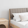 Gepolstertes Kopfteil Taupe 140 cm Massives Kiefernholz