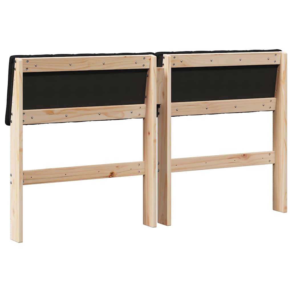 Gepolstertes Kopfteil Schwarz 135 cm Massives Kiefernholz