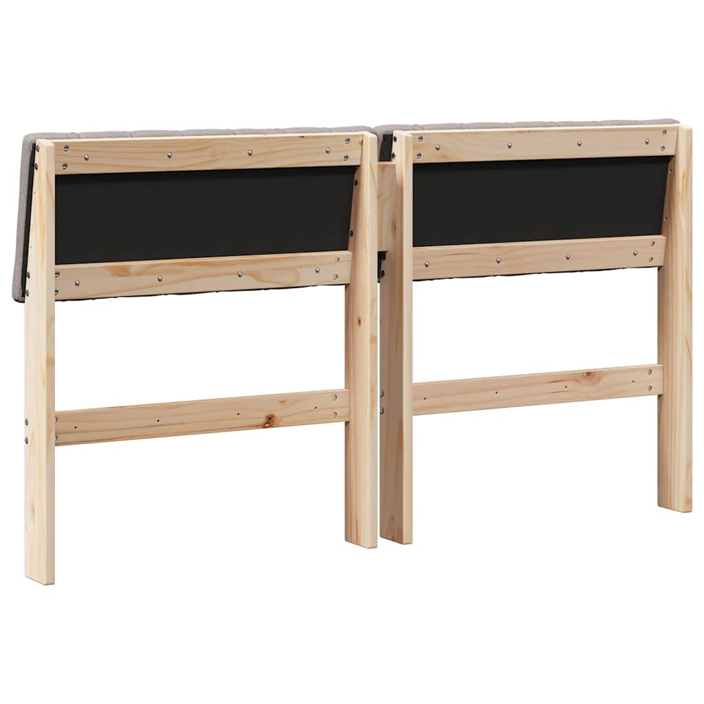 Gepolstertes Kopfteil Taupe 135 cm Massives Kiefernholz