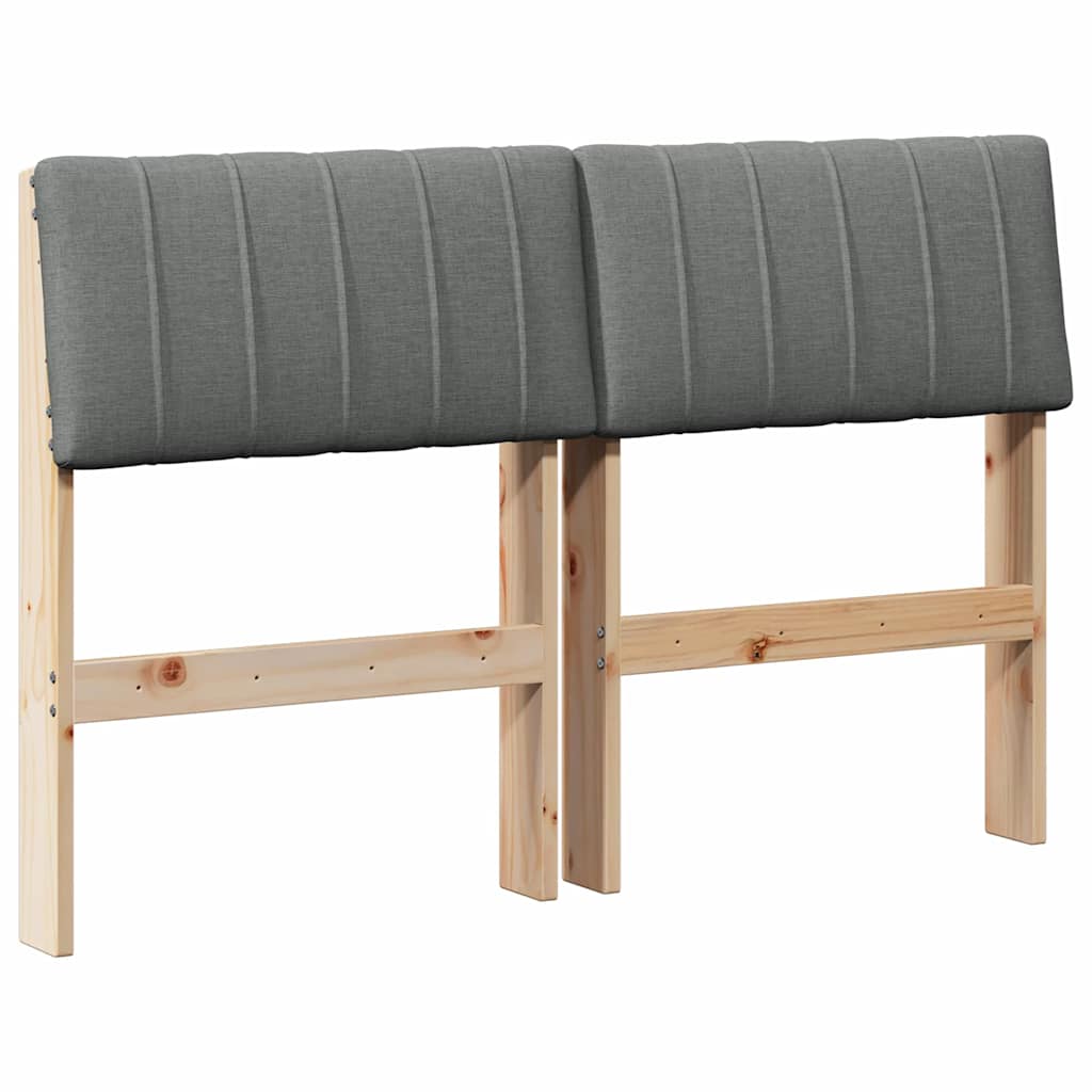 Gepolstertes Kopfteil Dunkelgrau 120 cm Massives Kiefernholz