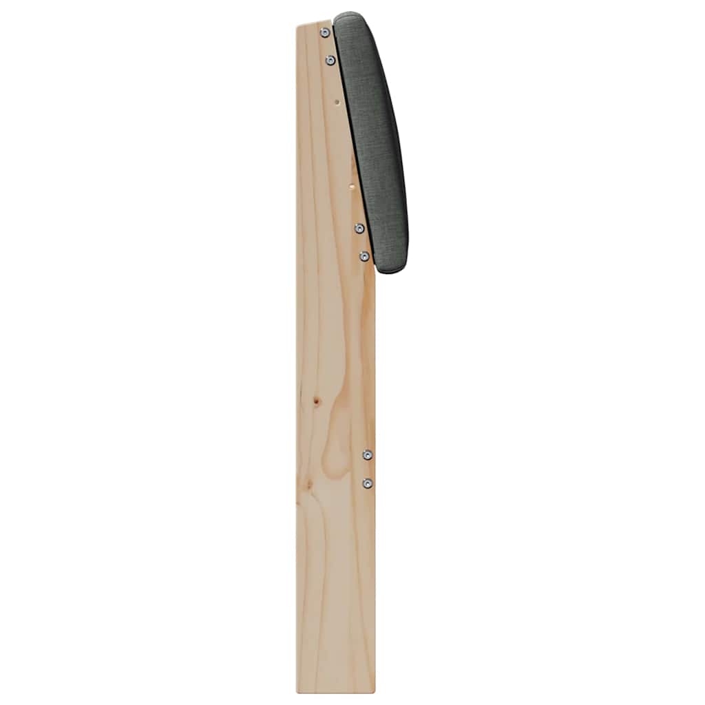 Gepolstertes Kopfteil Dunkelgrau 120 cm Massives Kiefernholz