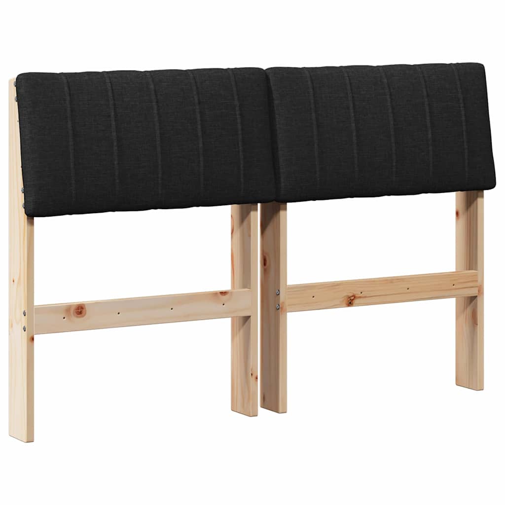 Gepolstertes Kopfteil Schwarz 120 cm Massives Kiefernholz