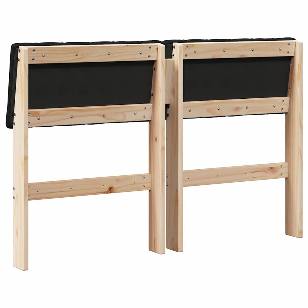 Gepolstertes Kopfteil Schwarz 120 cm Massives Kiefernholz