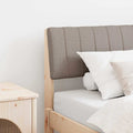 Gepolstertes Kopfteil Taupe 100 cm Massives Kiefernholz