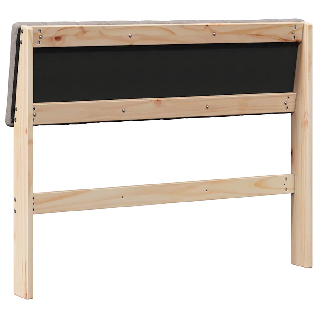 Gepolstertes Kopfteil Taupe 100 cm Massives Kiefernholz