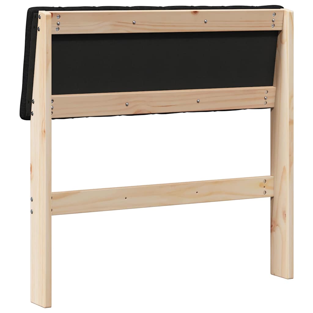 Gepolstertes Kopfteil Schwarz 75 cm Massives Kiefernholz
