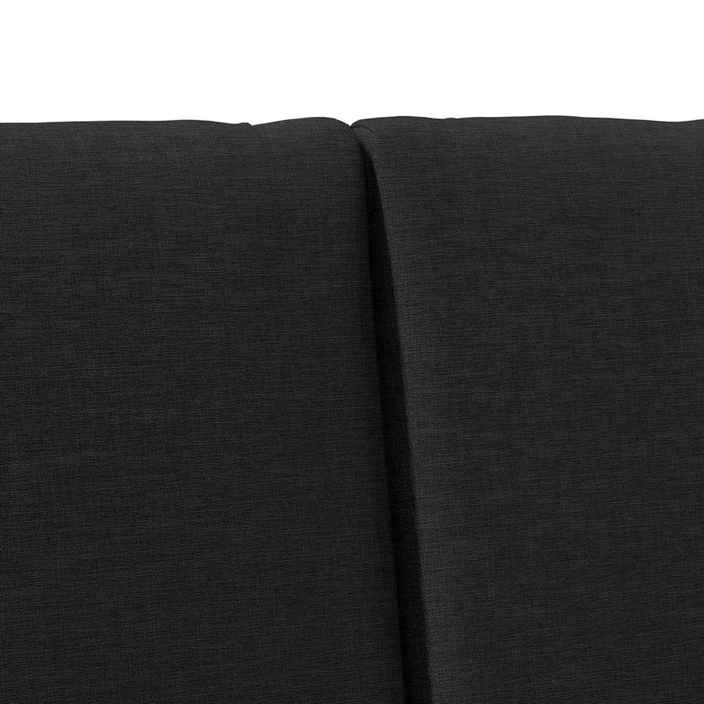 Gepolstertes Kopfteil Schwarz 200 cm Massives Kiefernholz
