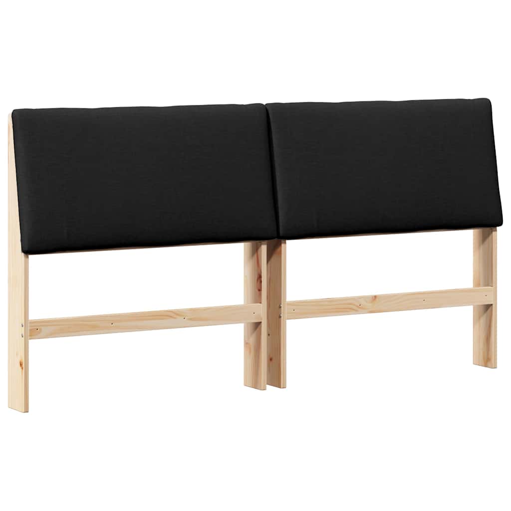Gepolstertes Kopfteil Schwarz 200 cm Massives Kiefernholz