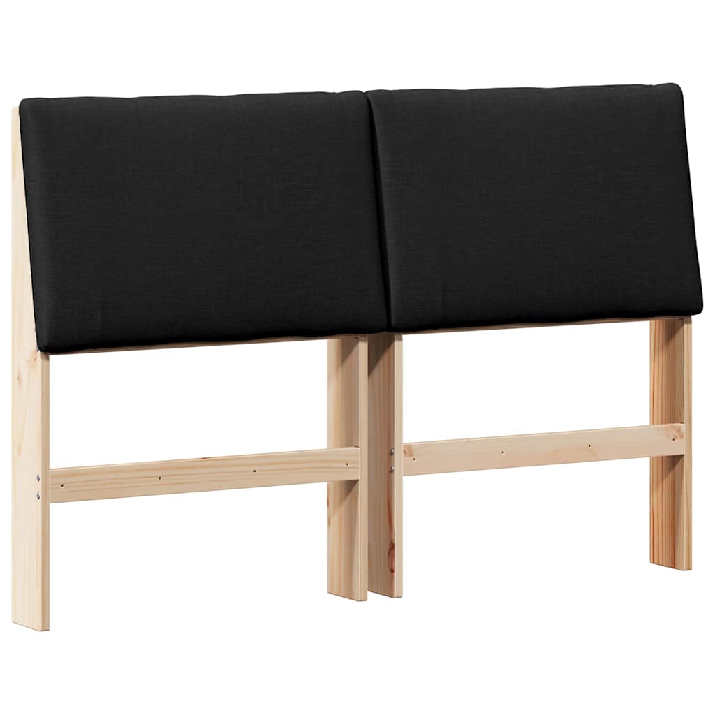 Gepolstertes Kopfteil Schwarz 140 cm Massives Kiefernholz