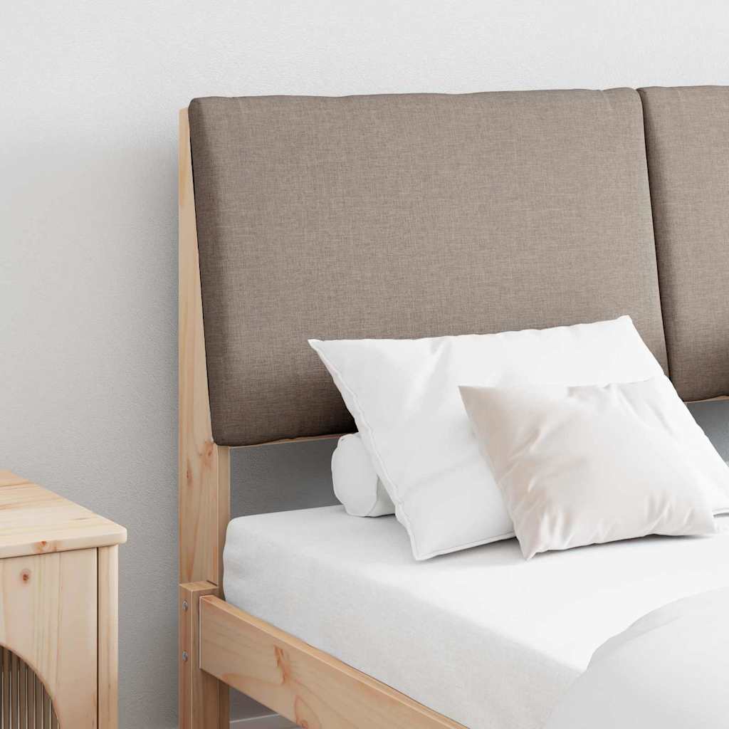 Gepolstertes Kopfteil Taupe 140 cm Massives Kiefernholz