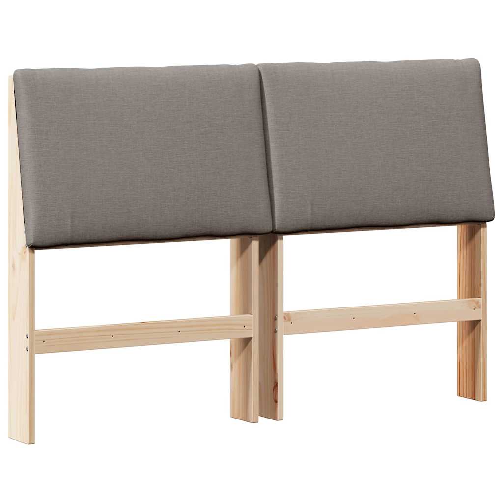 Gepolstertes Kopfteil Taupe 140 cm Massives Kiefernholz